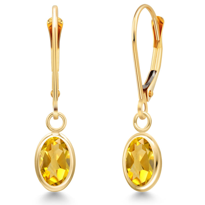 Citrine - November_Earrings in 14K Yellow Gold