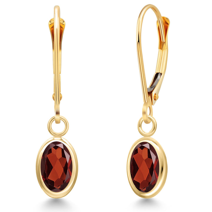 Garnet - January_Earrings in 14K Yellow Gold