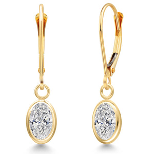 White Lab Grown Diamond - April_Earrings in 14K Yellow Gold