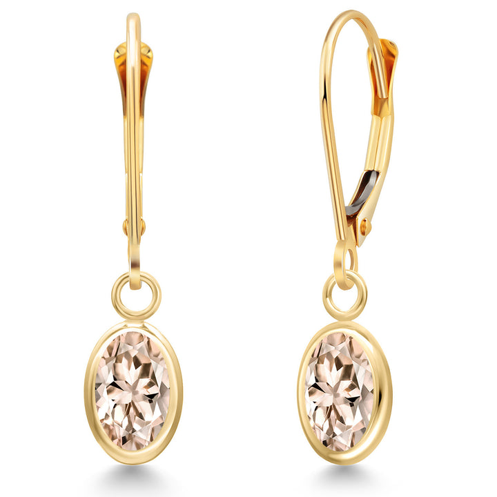 Morganite - October_Earrings in 14K Yellow Gold