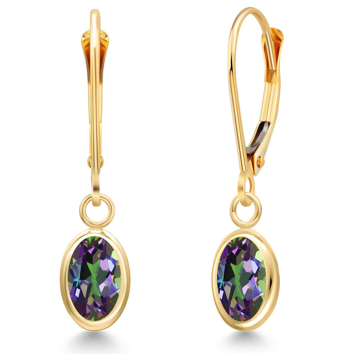 Green Mystic Topaz_Earrings in 14K Yellow Gold
