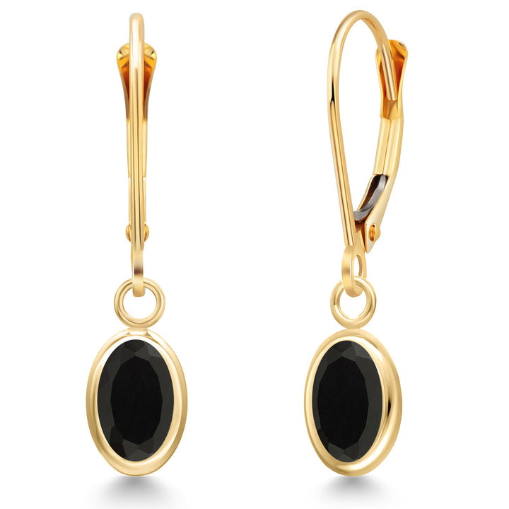 Onyx - December_Earrings in 14K Yellow Gold