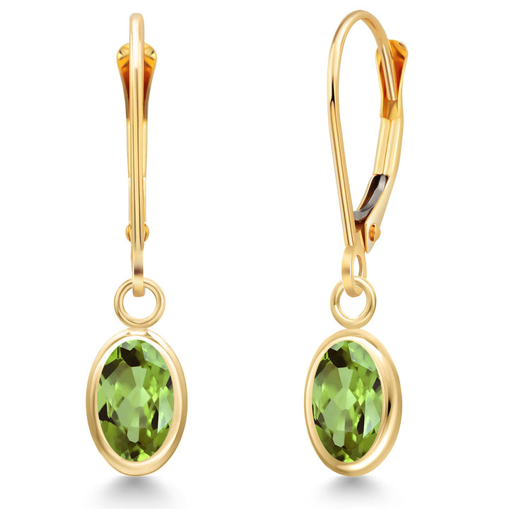 Peridot - August_Earrings in 14K Yellow Gold