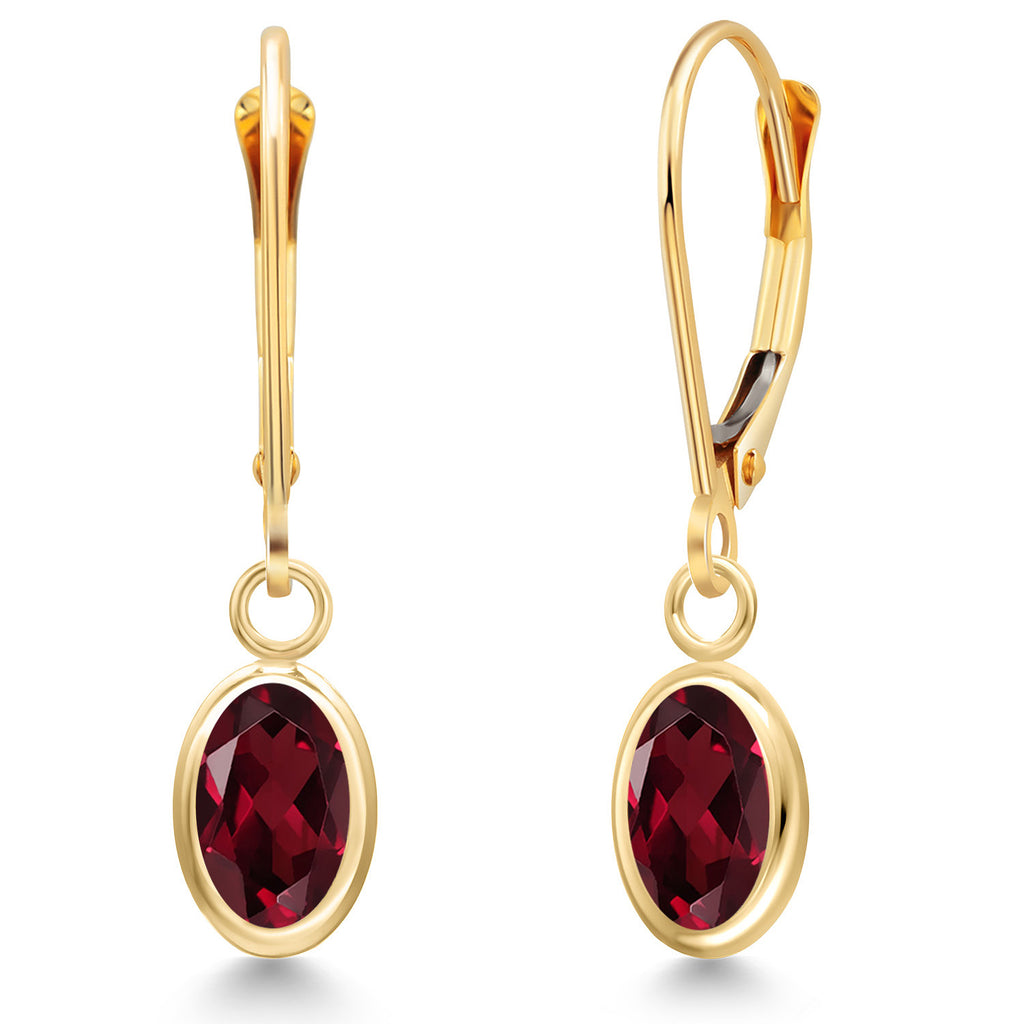 Rhodolite Garnet_Earrings in 14K Yellow Gold