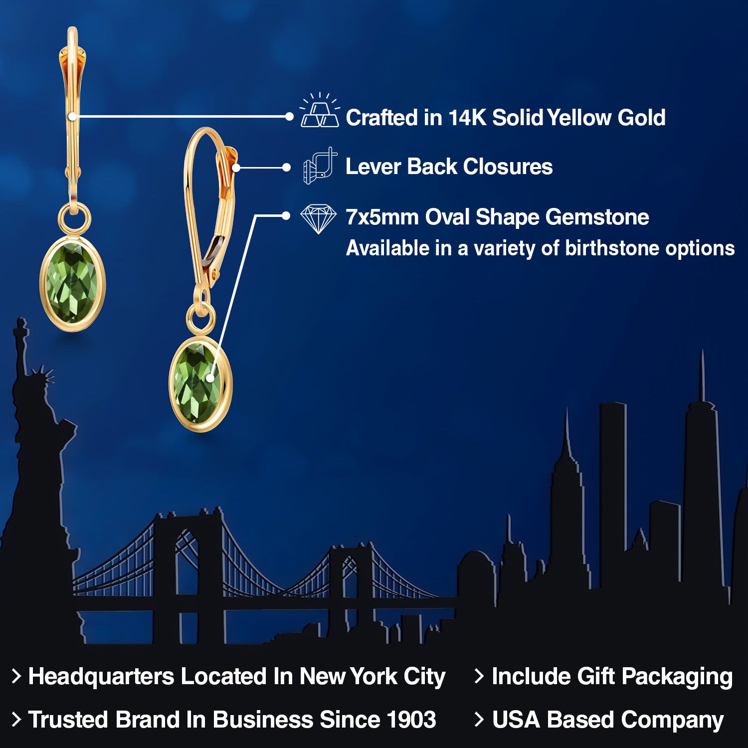 Earrings in 14K Yellow Gold