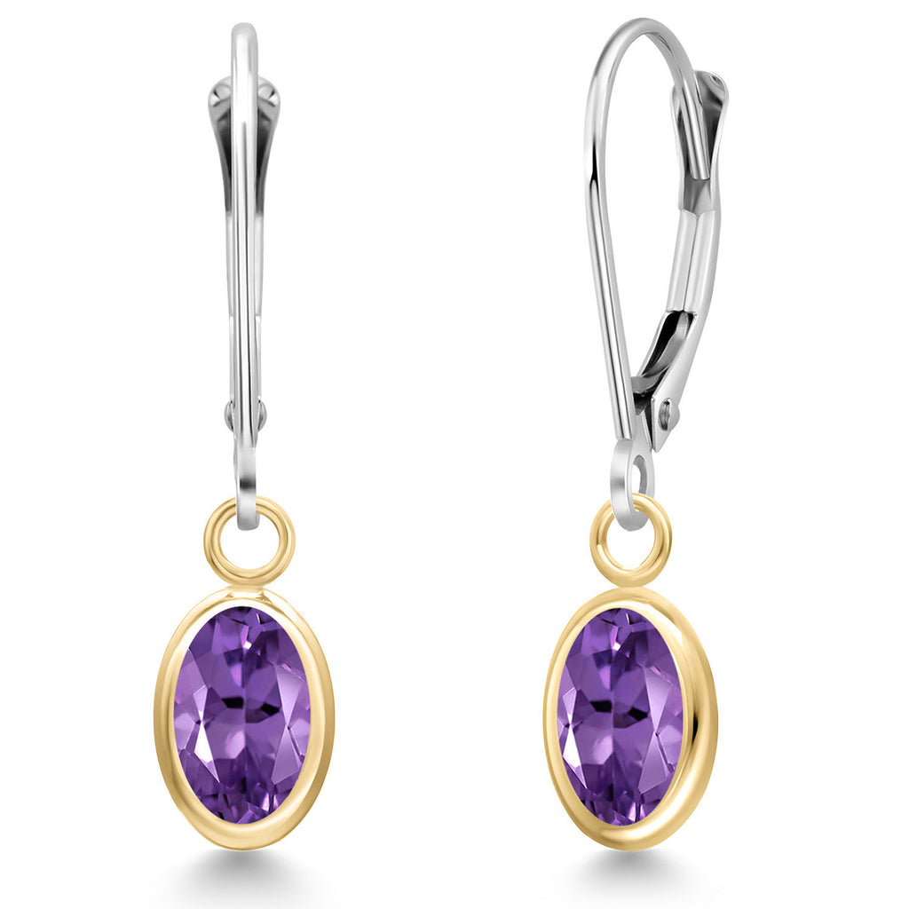 Amethyst - February_Earrings in 14K Two Tone Gold