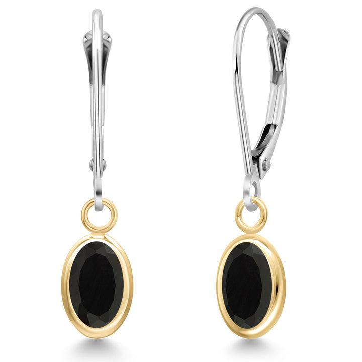 Onyx - December_Earrings in 14K Two Tone Gold