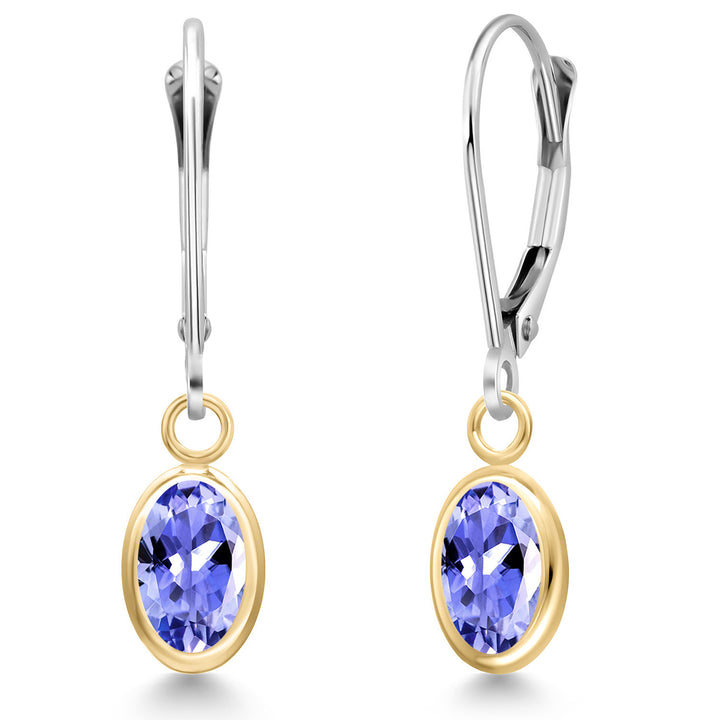 Tanzanite - December_Earrings in 14K Two Tone Gold