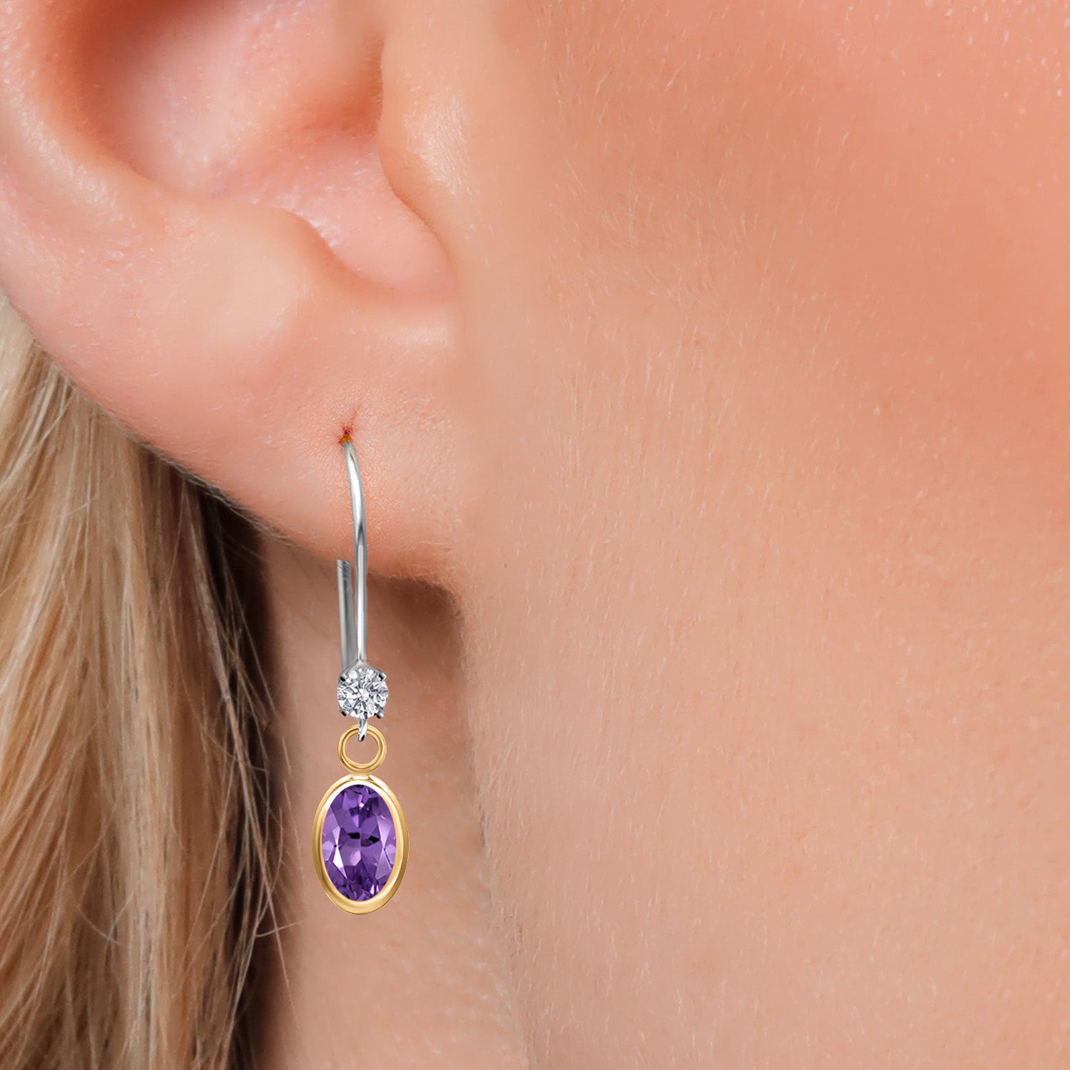 Earrings in 14K Two Tone Gold