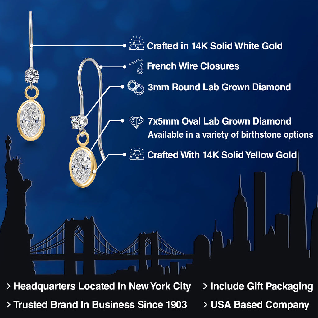 Earrings in 14K Two Tone Gold