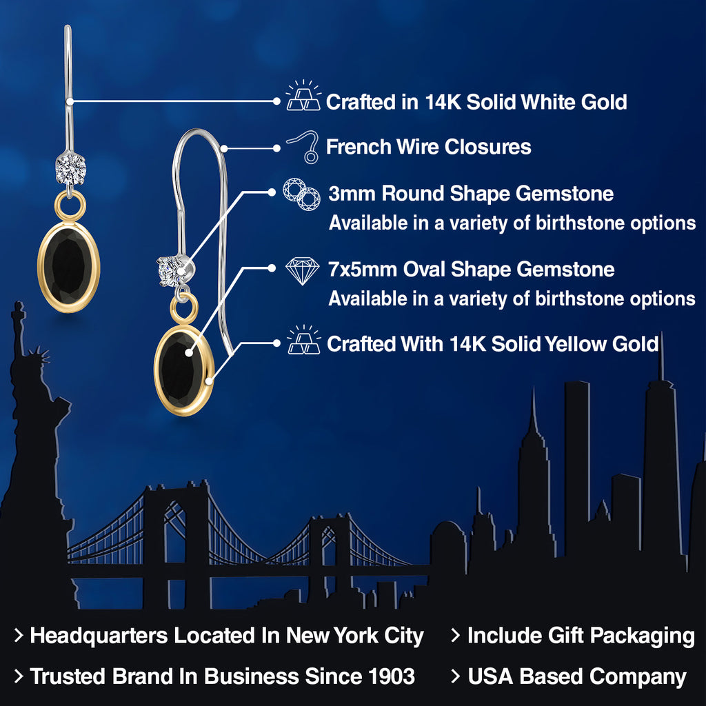Earrings in 14K Two Tone Gold