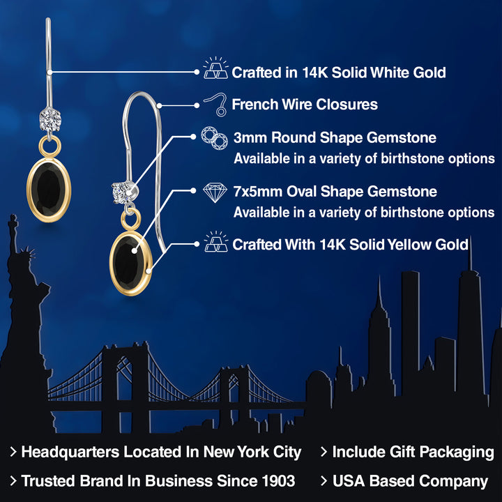 Earrings in 14K Two Tone Gold