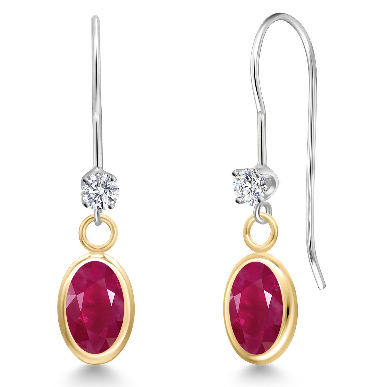 Earrings in 14K Two Tone Gold