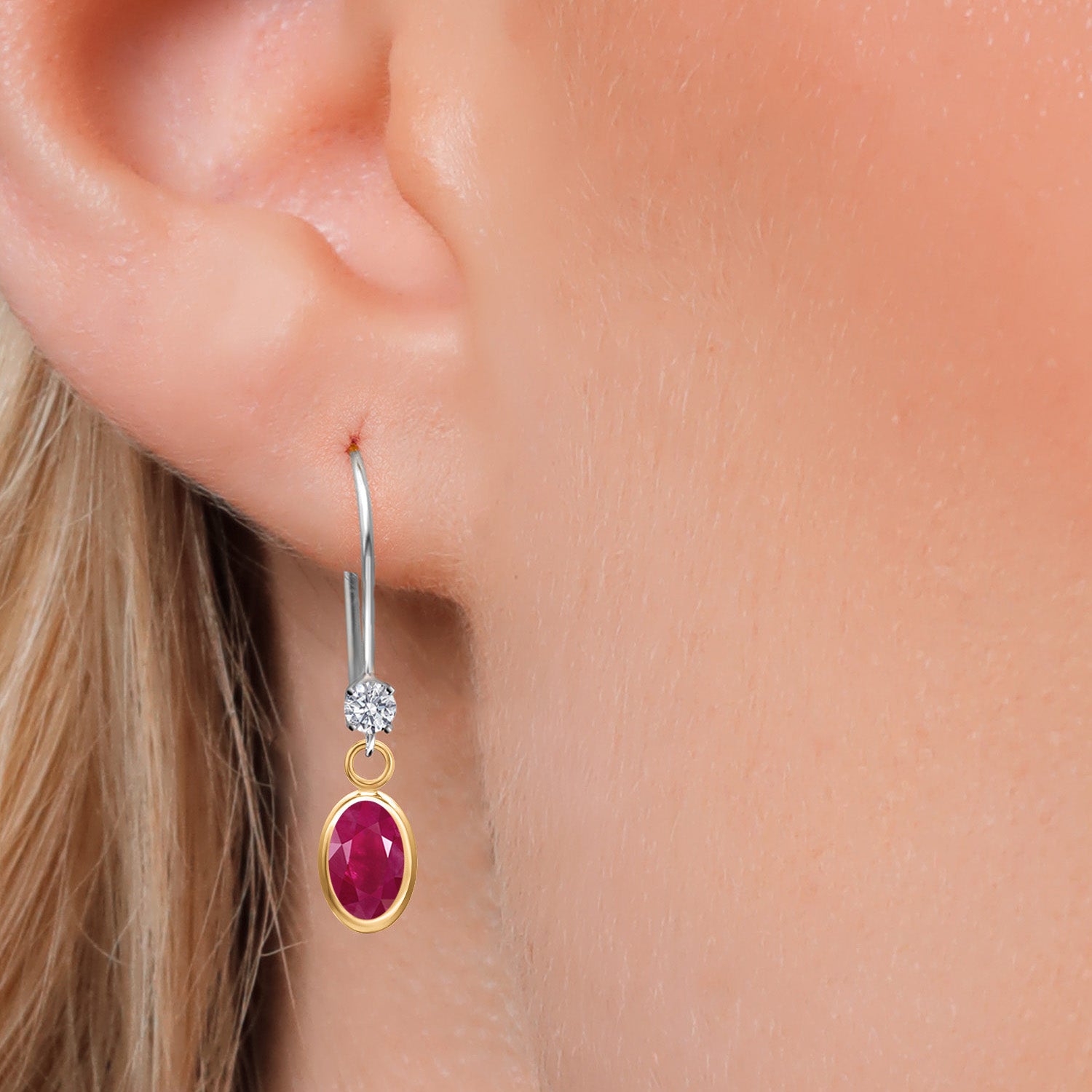 Earrings in 14K Two Tone Gold