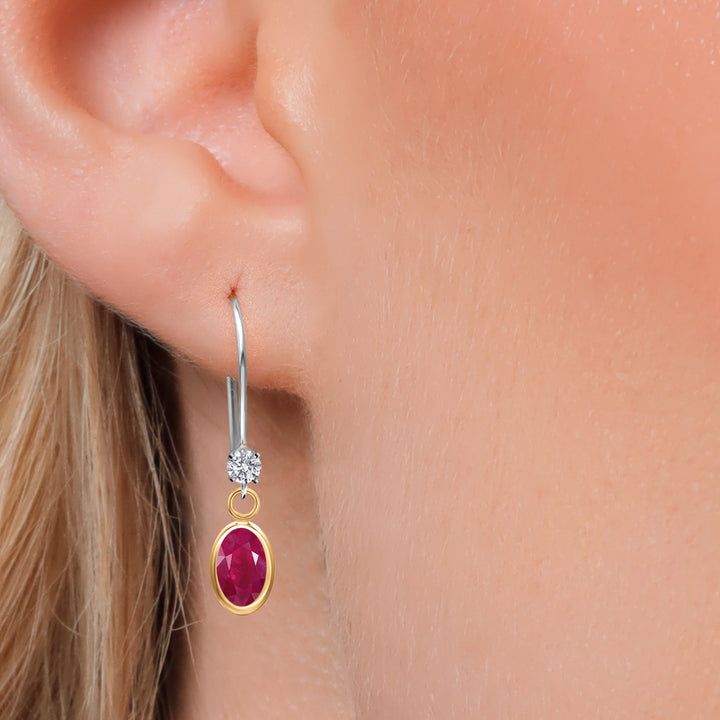 Earrings in 14K Two Tone Gold