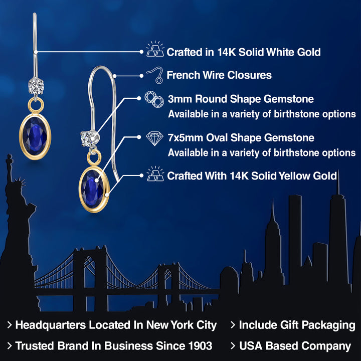 Earrings in 14K Two Tone Gold