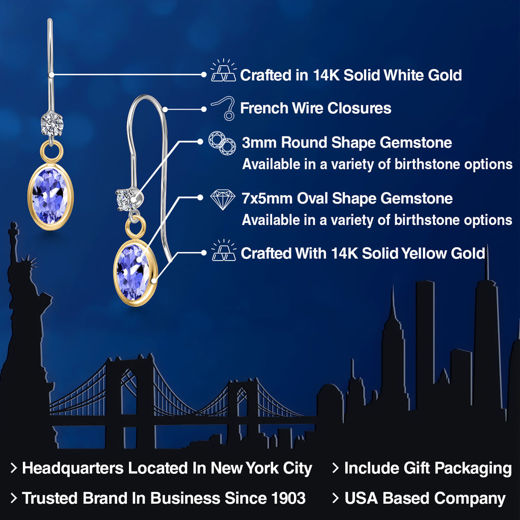 Earrings in 14K Two Tone Gold