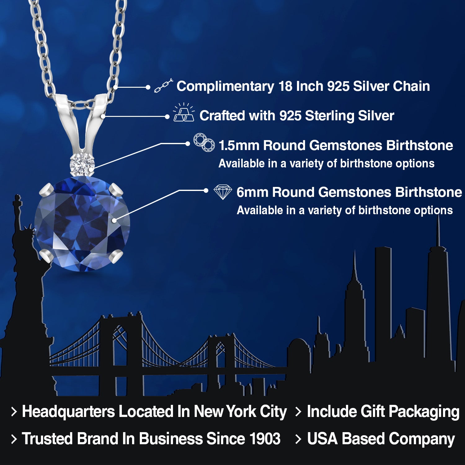 Necklace in 14K White Gold