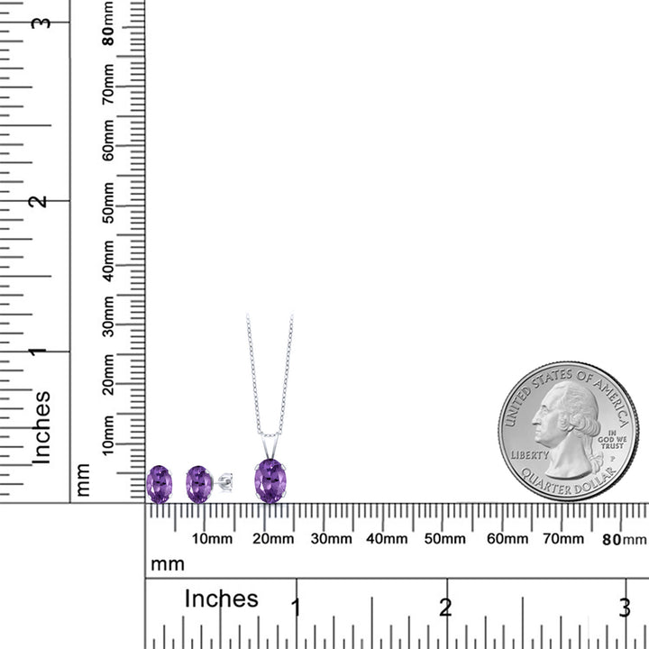 Pendant Earrings Set in 925 Sterling Silver