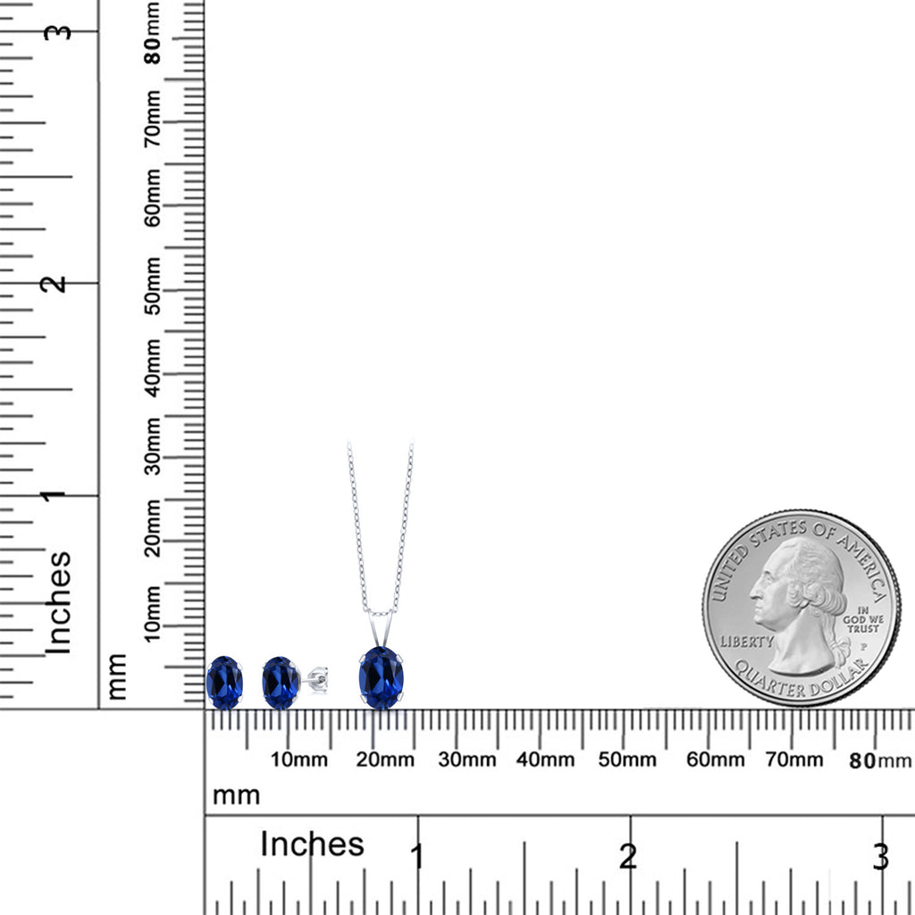 Pendant Earrings Set in 925 Sterling Silver