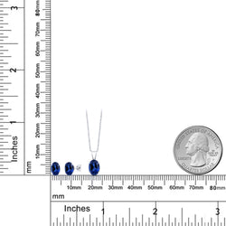 Pendant Earrings Set in 925 Sterling Silver