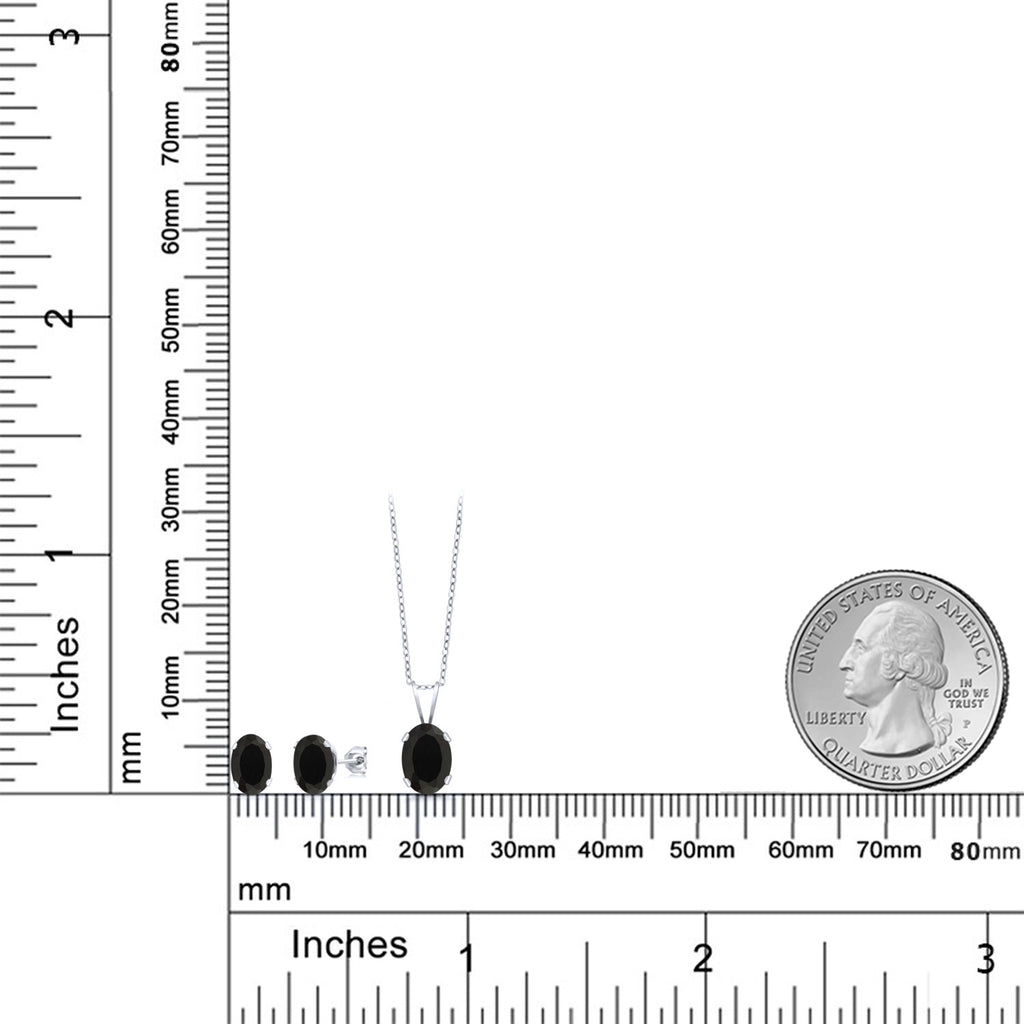 Pendant Earrings Set in 925 Sterling Silver