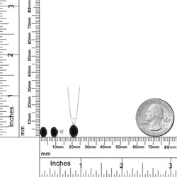 Pendant Earrings Set in 925 Sterling Silver