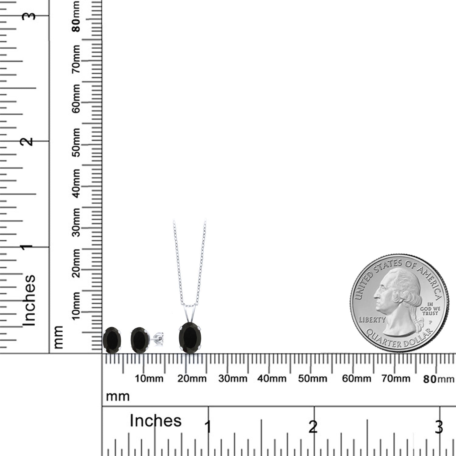 Pendant Earrings Set in 925 Sterling Silver