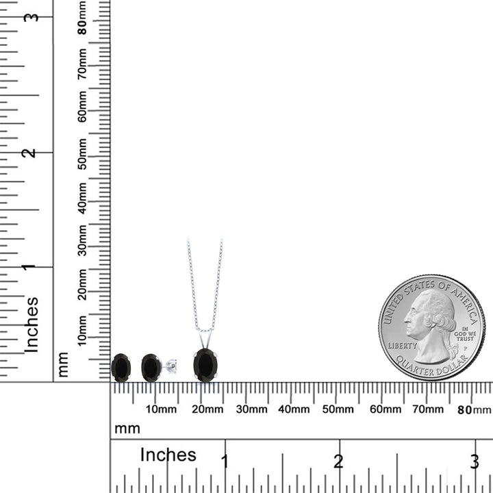 Pendant Earrings Set in 925 Sterling Silver