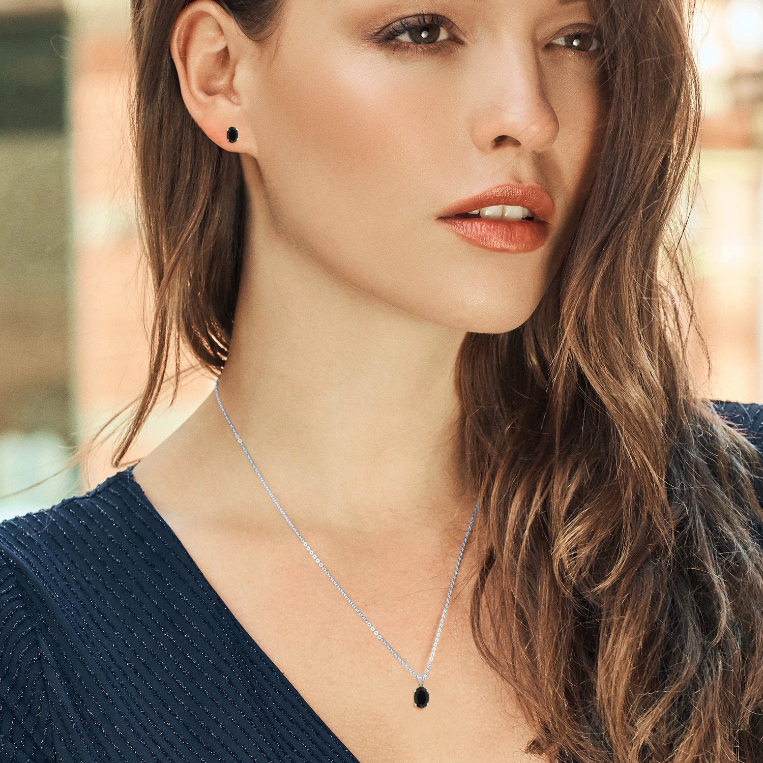 Pendant Earrings Set in 925 Sterling Silver