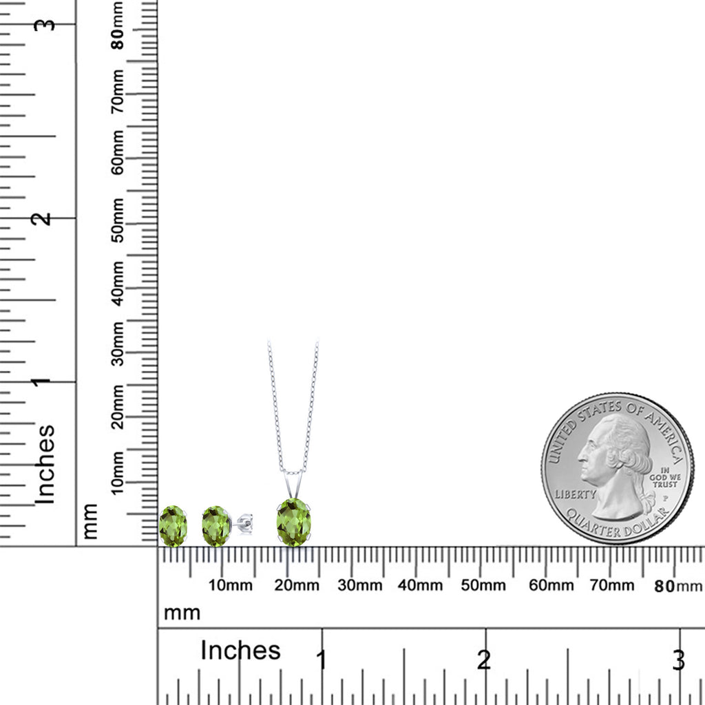Pendant Earrings Set in 925 Sterling Silver
