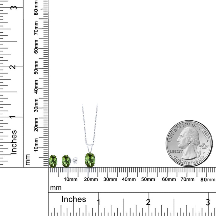 Pendant Earrings Set in 925 Sterling Silver
