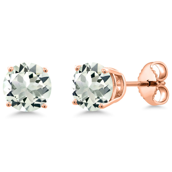 Prasiolite_Earrings in 925 Rose Gold Plated Silver