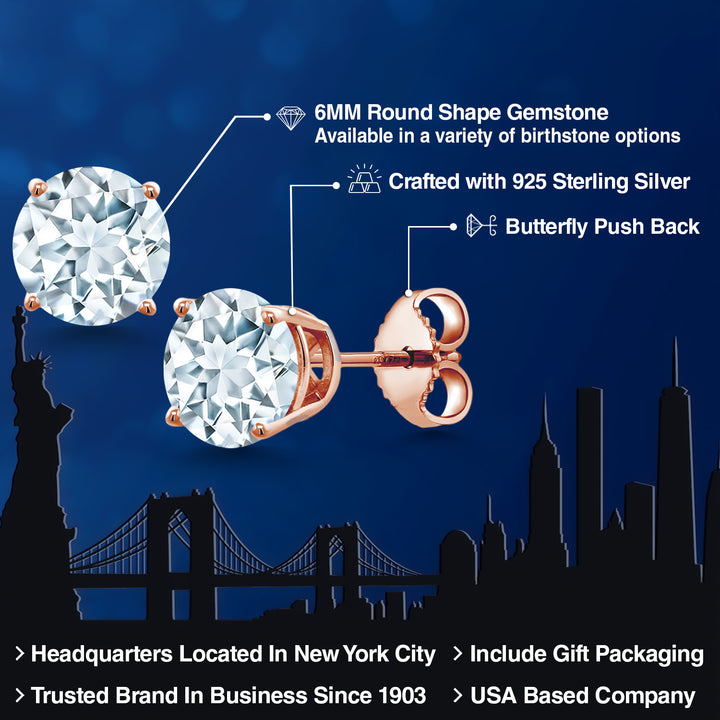 Earrings in 925 Rose Gold Plated Silver