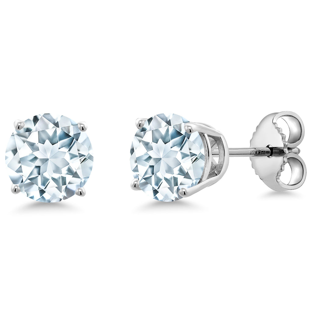 Aquamarine - March_Earrings in 925 Sterling Silver