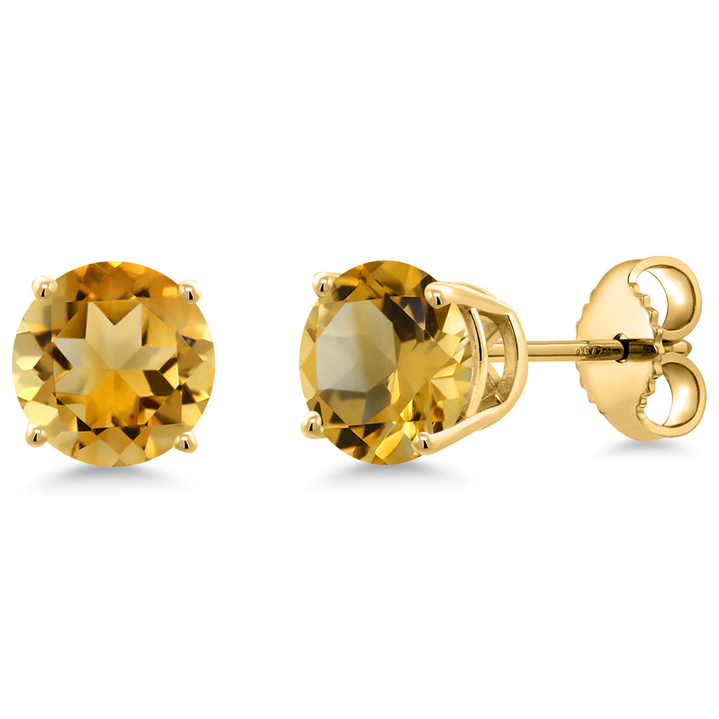 Citrine - November_Earrings in 925 Yellow Gold Plated Silver