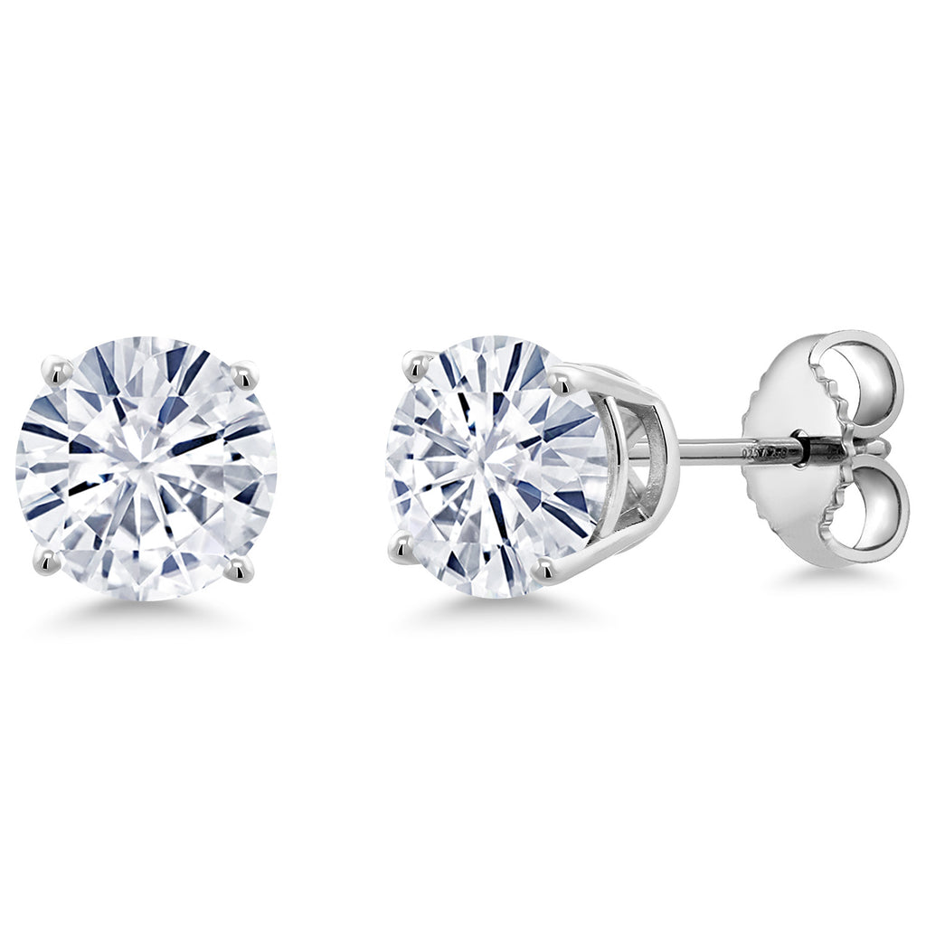 White Moissanite - April_Earrings in 925 Sterling Silver