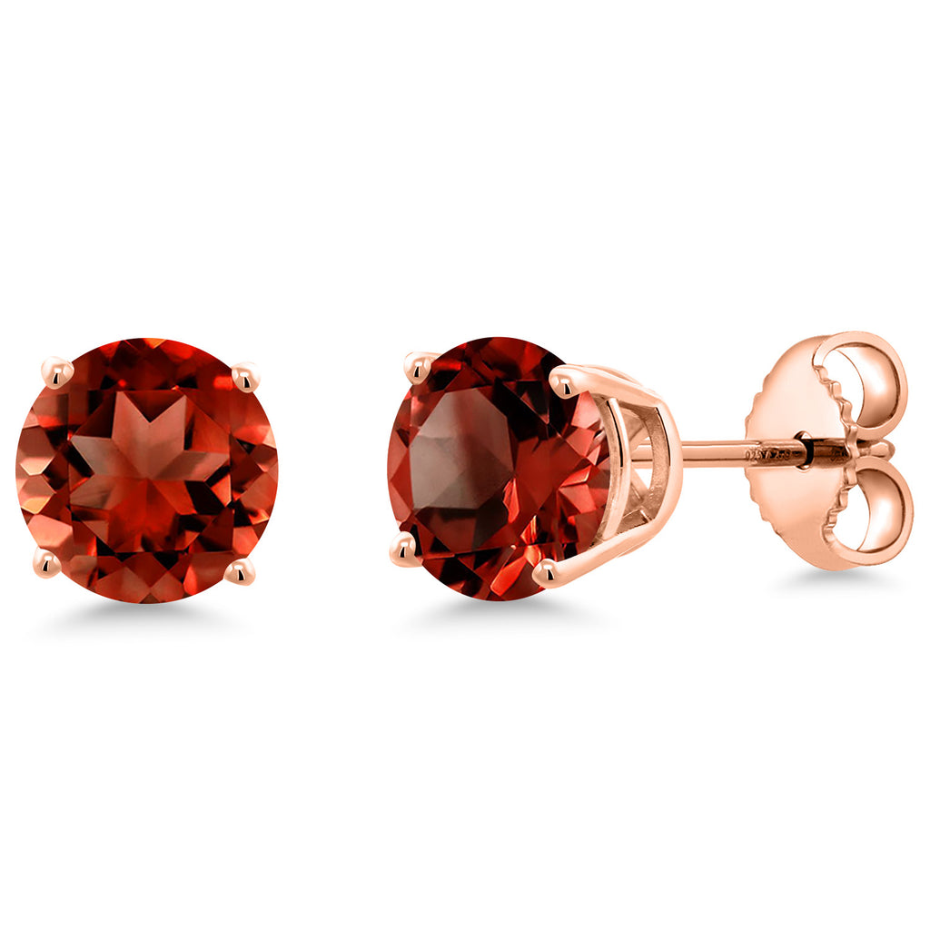 Garnet - January_Earrings in 925 Rose Gold Plated Silver