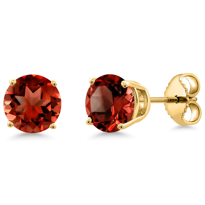 Garnet - January_Earrings in 925 Yellow Gold Plated Silver