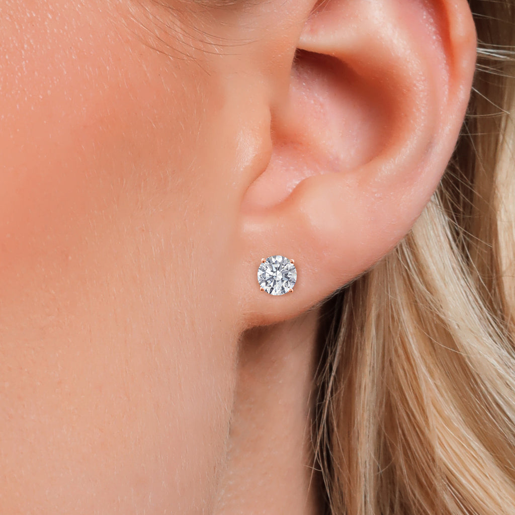 E - F_Earrings in 925 Rose Gold Plated Silver