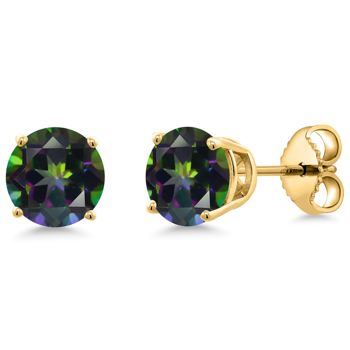 Green Mystic Topaz_Earrings in 925 Yellow Gold Plated Silver