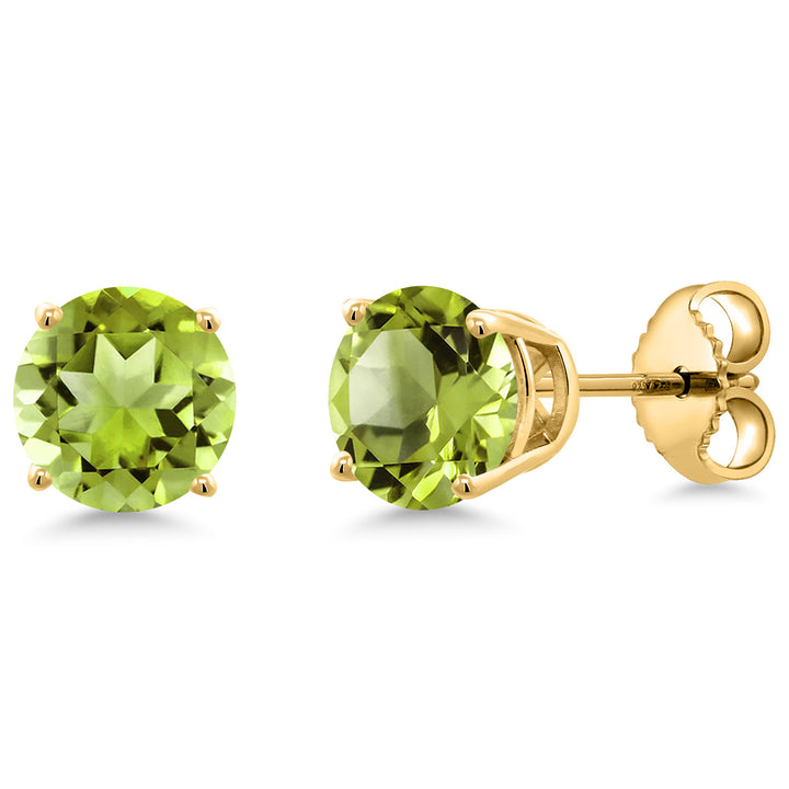 Peridot - August_Earrings in 925 Yellow Gold Plated Silver