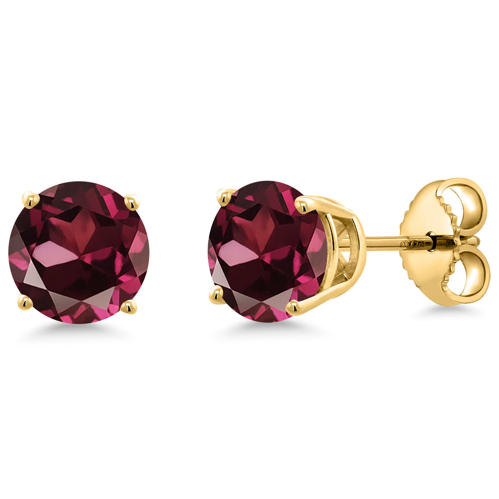 Rhodolite Garnet_Earrings in 925 Yellow Gold Plated Silver