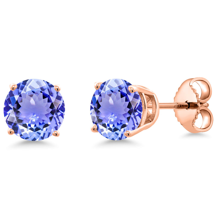 Tanzanite - December_Earrings in 925 Rose Gold Plated Silver