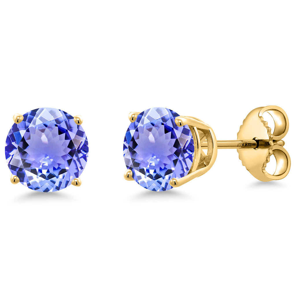 Tanzanite - December_Earrings in 925 Yellow Gold Plated Silver