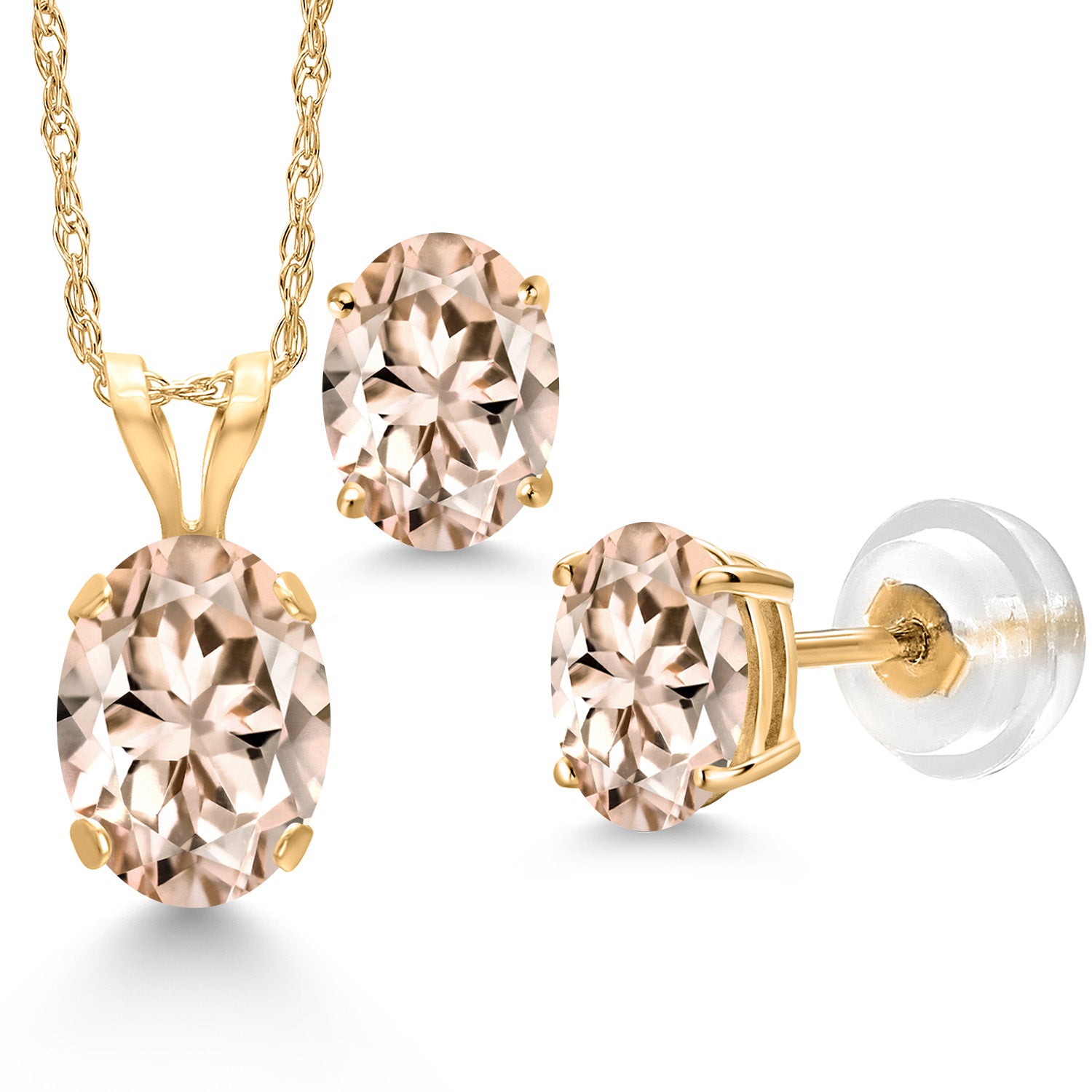 Pendant Earrings Set in 14K Yellow Gold