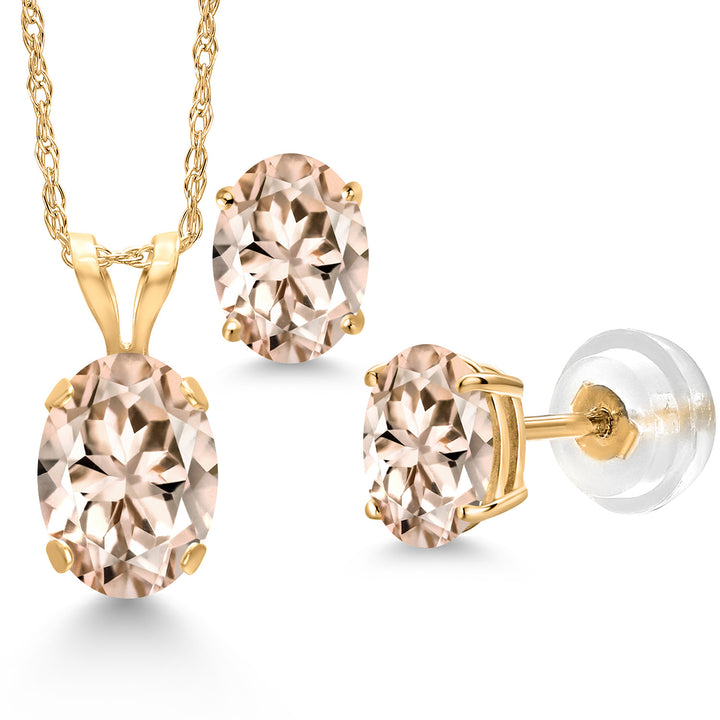 Pendant Earrings Set in 14K Yellow Gold