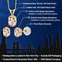 Pendant Earrings Set in 14K Yellow Gold