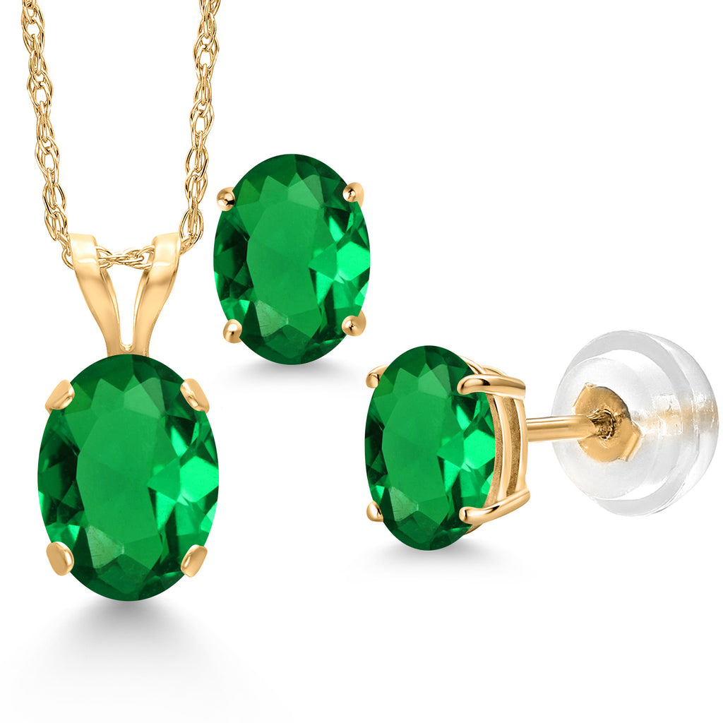 Pendant Earrings Set in 14K Yellow Gold