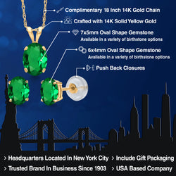 Pendant Earrings Set in 14K Yellow Gold